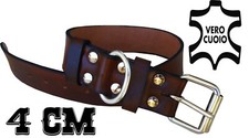 COLLARE CANE IN CUOIO TAGLIA GRANDE LARGO 4 CM ALTA QUALITA'