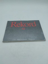 Libretto Manuale Uso Manutenzione Opel Rekord Auto Epoca Ricambi Accessori