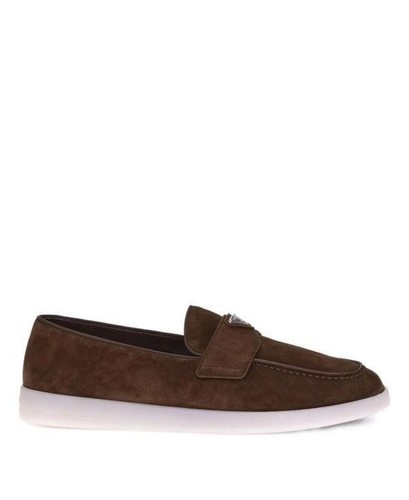 Prada triangle logo suede - prada,