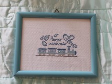 Quadretto Punto Croce Nascita Sono Arrivato Maschio Baby New Born Boy