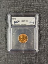 Moneta rara 1973 MS 67+ RD Lincoln Memorial un centesimo 1c - ICG Hutto etichetta bianca