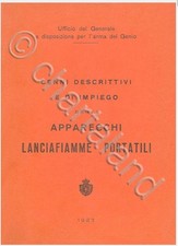 LANCIAFIAMME Portatili 1923 FLAMETHROWER REGIO ESERCITO Descrizione tecn DVD