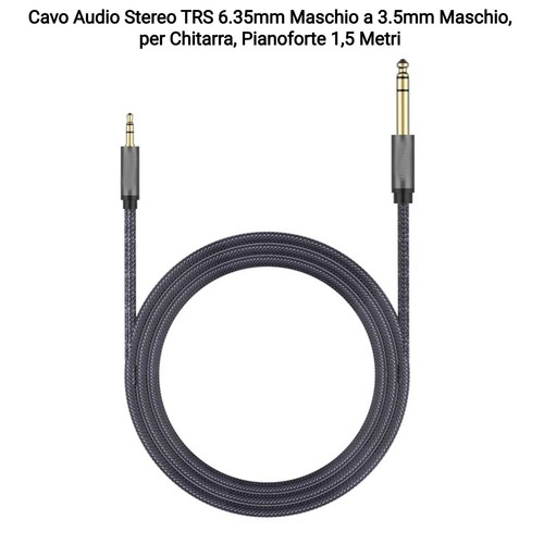 Cavo audio stereo trs 35mm - trs, 6.35mm