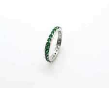 VERETTA CON ZIRCONI DA 2MM VERDE IN ARGENTO 925 RODIATO IN ORO BIANCO 18 KT