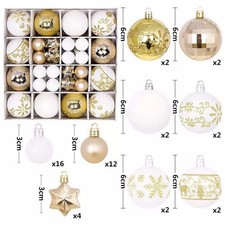 Set di palline di Natale in plastica, 44 pezzi, 3-6 cm, decorazioni per albero d