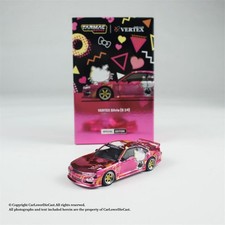 Modellino auto Tarmac Works 1:64 VERTEX Silvia S14 rosa cromato APA xpo 2025 pressofuso