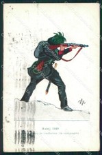 Militari 12º Reggimento Bersaglieri Uniforme 1849 Mona PIEGHINA cartolina XF0947