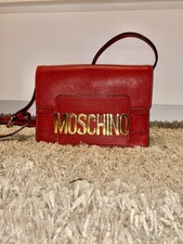 Borsa Donna Pochette Moschino Pelle Rossa A Spalla  Oro Pelle Tracolla