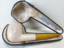 Pipa meerschaum Schiuma Di Mare ( Bauer ?) + Custodia Pfeife Pipe 煙斗管道 (BRB) 