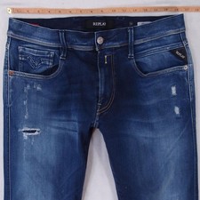 Jeans Uomo Replay M914 ANBASS Elasticizzato Slim Conico Blu W33 W34 L34