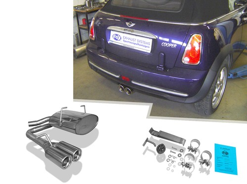 Scarico sportivo centrale - scarico, mini