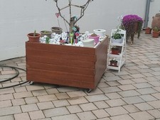 Vaso Fioriera In Legno Massello Angelim Amargoso Lavorato A Mano Verniciato Con