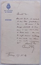 Lettera Corrado Ricci Firmata 1904