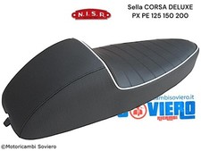 Sella NISA CORSA DELUXE  nera rigo bianco Vespa PX PE 125 150 200