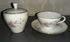 RICHARD GINORI Porcellana 6 Tazze con Piatto da thè+zuccheriera fiori bordo oro