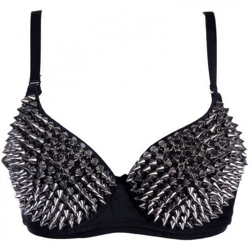 Top reggiseno nero con - , bulloni