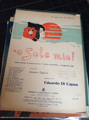 Spartito musicale sole mio - spartito, o