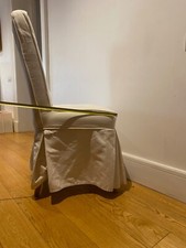 Set di 8 sedie “vestite” imbottite e sfoderabili, in cotone bianco