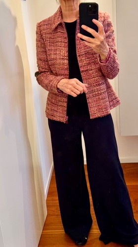 Pink tweed bouclé - tweed, wool