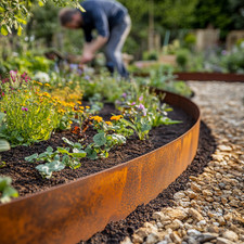 Bordo flessibile in metallo da giardino bordo prato esterno percorso erba rotolo bordo 5m e 10m