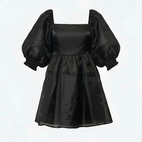 Mini abito babydoll nero nuovo