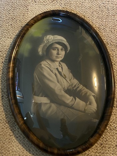 Antico quadro ovale - legno, a
