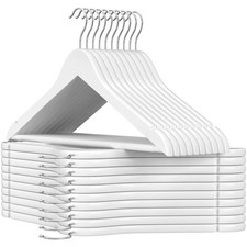 SONGMICS Grucce Legno 20 Pezzi Appendiabiti con Scanalature su Spalle Barra