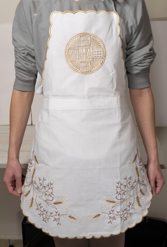 Grembiule ricamato con fiori - , e