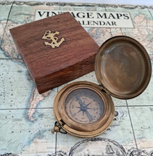 BUSSOLA OTTONE ANTICATO + BOX