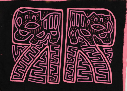 Pink black puppy - pink, mola