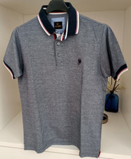 Polo uomo manica corta marca Dabo taglia L in cotone colore grigio e blu nuova