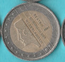 OLANDA PAESI BASSI 2 EURO commemorativa REGINA BEATRICE 2002, qSPL #m1302