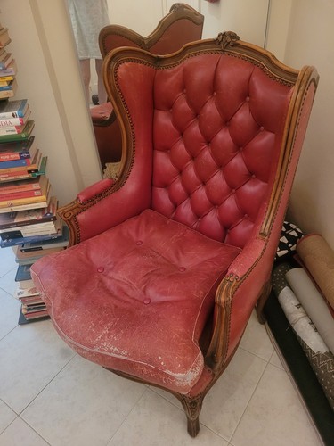 Poltrona pelle vintage - pelle,