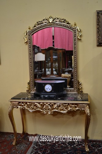 Console dorata con specchiera