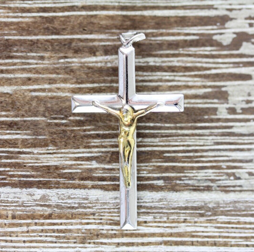 Vintage crucifix two tone - vintage,
