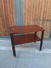 COMODINO TAVOLINO BASSO ANNI 60 STILE NORDICO CON  FINITURE IN OTTONE