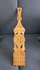 Ornamento Decorazione Murale Legno Intagliato Folk Totem 