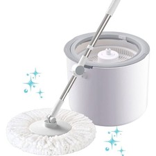 Secchio Mocio Mop Rotante Cestello In Acciaio Microfibra Lavapavimenti