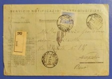 1927 Volta lire 1,25 isolato su raccomandata atti giudiziari