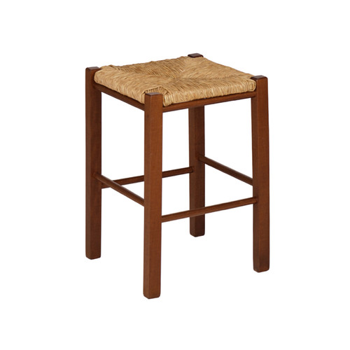 Sgabello legno fondo paglia - legno,