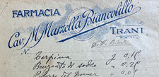 MEDICINA-FARMACIA-CHIMICA-ANTICA PUBBLICITARIA-PUGLIA-TRANI-MARZELLA BIANCOLILLO