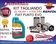 KIT TAGLIANDO FIAT PUNTO EVO 1.3 MTJ 70KW 16V- 4 FILTRI + 4L OLIO REPSOL 5W40