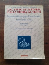 BALDI DAL TESTO ALLA STORIA DALLA STORIA AL TESTO VOLUME III  PARAVIA EDITORE 