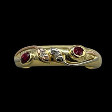 ANELLO Uomo Donna Fascetta Oro Giallo bianco rosa 18kt carati nuovo pietre rosse