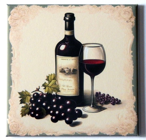 Red wine fridge magnet - wine,