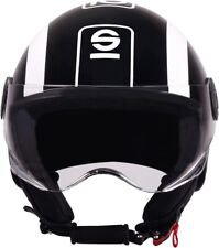 CASCO MOTO JET  22.06 SPARCO SP601 VISIERA A OCCHIALE NERO BIANCO LUCIDO TG S