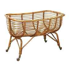 Culla Vintage Bambù con Rotelle Italia Anni 60 Originale