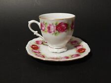 VINTAGE BAREUTHER WALDSASSEN BAVARIA TAZZA TE'  PORCELLANA DECORO ROSE