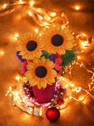 Girasole fatto all uncinetto - girasole,