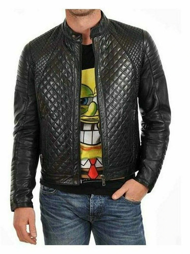 Giacca uomo pelle trapuntata